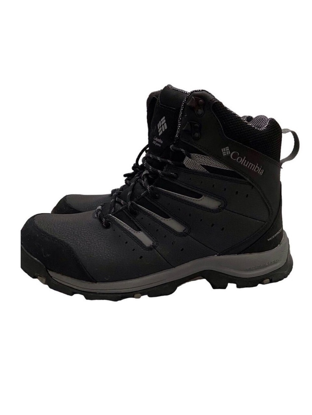 Columbia Gunnison Omni-Heat men boots black steel grey winter hicking size 15